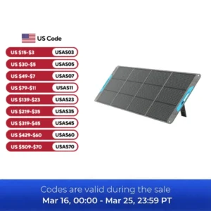 200W Portable Solar Panel, IP65 Waterproof Foldable Solar Panel Power Backup,